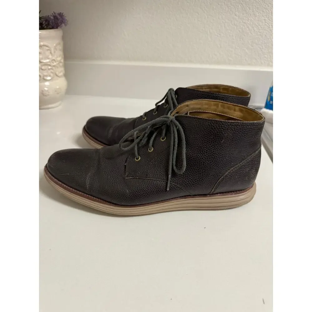 COLE HAAN Brown Leather Lace Up Casual Chukka Boots Shoes Men 11